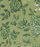 Own every entrance in the Sparkling Beauty Lace-Up Floral Sequin Skater Dress, a sage green party dress perfect for milestone birthdays and grad parties, or dancing through summer nights and unforgettable bachelorette celebrations.