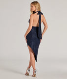 Revamp your 2025 wardrobe with this chic addition, the Iconic Glimmer Glitter High Slit Midi Dress in navy, perfect for elevating your style in the new year.