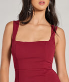 Revamp your 2025 wardrobe with this chic addition, the Chic Details Square Neck Bodycon Mini Dress in burgundy, perfect for elevating your style in the new year.