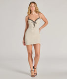 The Delicate Love Bow V-Neck Lace Mini Dress is a mini dress that will make a statement with its short hemline and on-trend details to have you ready for any event!