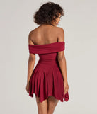Own every entrance in the Be With You Off-The-Shoulder Skater Dress, a wine party dress perfect for milestone birthdays and grad parties, or dancing through summer nights and unforgettable bachelorette celebrations.