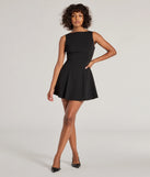 Revamp your 2025 wardrobe with this chic addition, the Timeless Elegance Boat Neck Crepe Skater Dress in black, perfect for elevating your style in the new year.