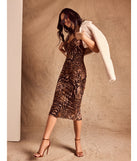 Revamp your 2025 wardrobe with this chic addition, the Sultry Leopard Print Mesh Lace-Up Midi Dress in brown, perfect for elevating your style in the new year.
