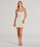 Make a bold statement in the Charming Radiance Drop Waist Sequin Mini Dress in ivory, the perfect summer dress for weddings, cocktail hours, nights out, and/or seasonal celebrations.