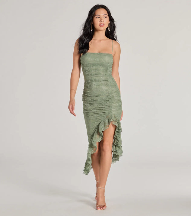 Enchanted Moment Floral Ruffled Lace Midi Dress | Windsor Enchanted Moment Floral Ruffled Lace Midi Dress | Windsor