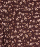 Make a bold statement in the Chic Fall Vibe Ditsy Floral Corset Midi Dress in brown, the perfect spring dress for weddings, cocktail hours, nights out, and/or seasonal celebrations.