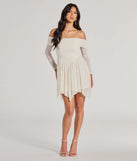 Make a bold statement in the Bohemian Chic Lace Off-The-Shoulder Skater Dress in ivory, the perfect spring dress for weddings, cocktail hours, nights out, and/or seasonal celebrations.