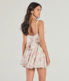 Whether you're headed to brunch or running errands, the Stroll The Gardens Floral Corset Lace Skater Dress in ivory delivers effortless style in a breathable, go-to casual dress.