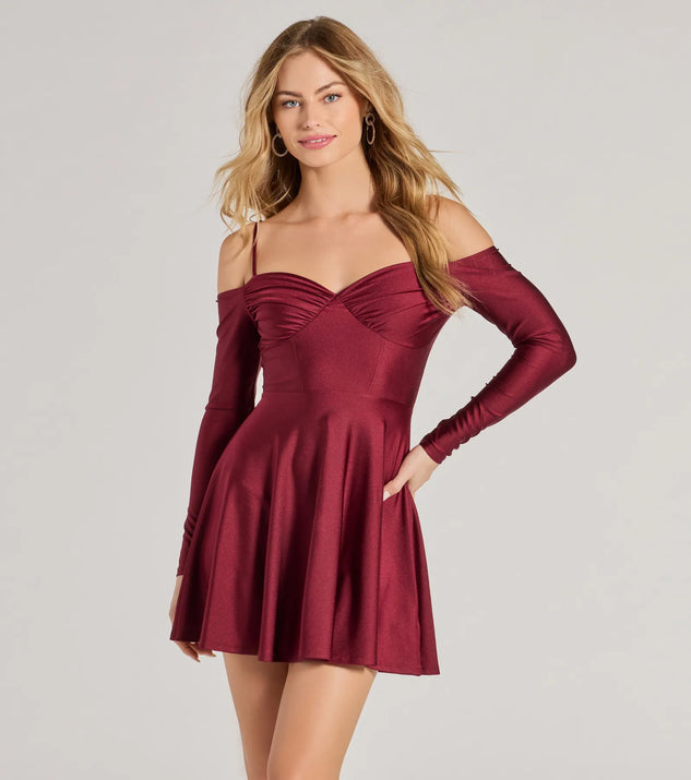 Cold shoulder skater dress hot sale