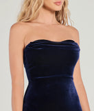 Revamp your 2025 wardrobe with this chic addition, the Sophisticated Enchantment Velvet Midi Dress in navy, perfect for elevating your style in the new year.