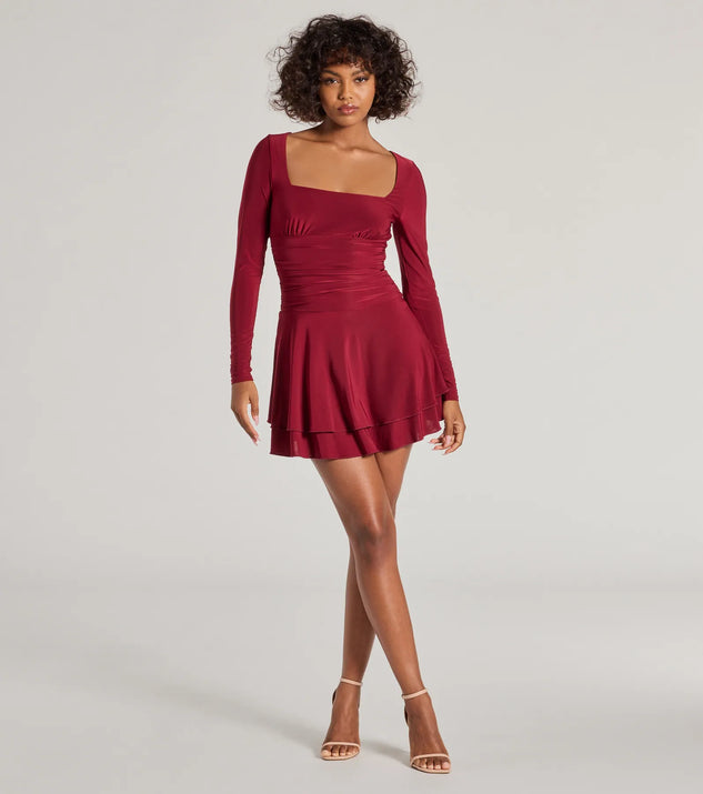 Drop waist cocktail dress with sleeves deals