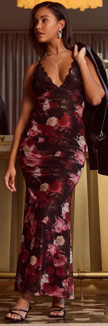 Whimsical Blooms Sleeveless Floral Maxi Dress