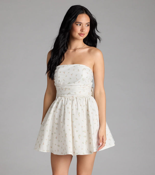 Loveliest Of Them All Bow Floral Skater Dress | Windsor