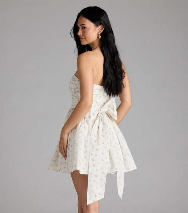 Loveliest Of Them All Bow Floral Skater Dress | Windsor