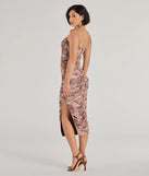 Celebrate the special day in the Stunning View Scenic Print Mesh Midi Dress, a brown country wedding guest dress with soft, romantic details that blend charm and sophistication.
