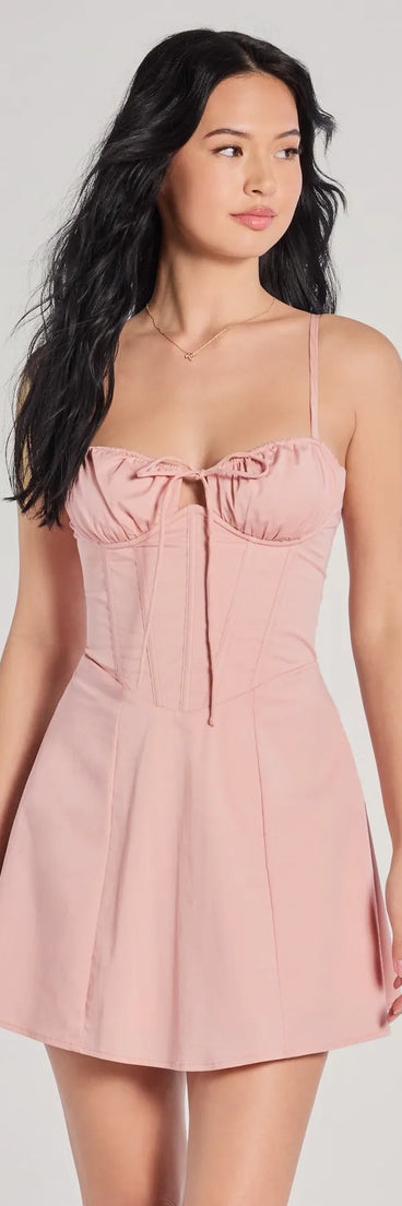 Feel confident and photo-ready in the Such A Sweetheart Corset Lace-Up A-Line Short Dress, a pink graduation dress perfect for 2025 ceremonies and parties.