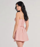 Such A Sweetheart Corset Lace-Up A-Line Short Dress in pink, a stunning graduation dress with a flattering fit and elevated details, perfect for grad dinners or commencement celebrations.