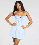 Feel confident and photo-ready in the Such A Sweetheart Corset Lace-Up A-Line Short Dress, a light blue graduation dress perfect for 2025 ceremonies and parties.