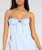 Make a bold statement in the Such A Sweetheart Corset Lace-Up A-Line Short Dress in light blue, the perfect spring dress for weddings, cocktail hours, nights out, and/or seasonal celebrations.