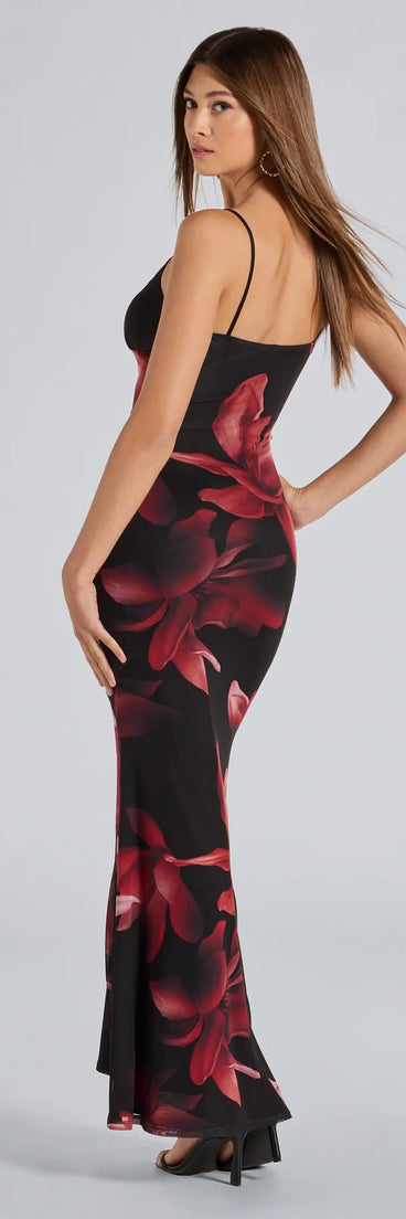 Blooming Beauty Floral Print Mesh Maxi Dress | Windsor Blooming Beauty Floral Print Mesh Maxi Dress | Windsor