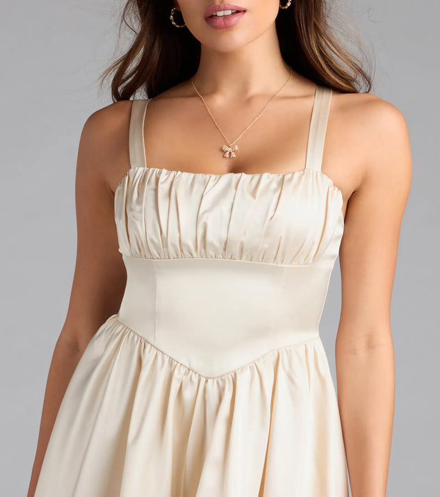 Crowd Pleaser Satin Skater Dress | Windsor Crowd Pleaser Satin Skater Dress | Windsor