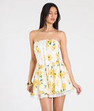 Feel confident and photo-ready in the Idea Of Bliss Corset Lace-Up Floral Skater Dress, a white graduation dress perfect for 2025 ceremonies and parties.