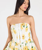 The Idea Of Bliss Corset Lace-Up Floral Skater Dress in white brings sleek style to any graduation outfit, from cap and gown to after-party.