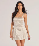 Shine with confidence, elegance, and standout style in the Chic Darling Sweetheart Satin Skater Dress—a ivory graduation dress designed with a fresh silhouette and the latest trends.