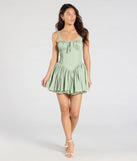 Make a bold statement in the So Darling Woven Drop-Waist Skater Dress in sage green, the perfect green dress for weddings, cocktail hours, nights out, and/or seasonal celebrations.