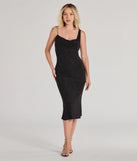 Own every entrance in the Shimmering Nights Cowl Neck Glitter Midi Dress, a black party dress perfect for milestone birthdays and grad parties, or dancing through summer nights and unforgettable bachelorette celebrations.