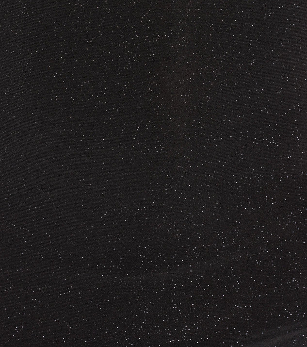 Shimmering Nights Cowl Neck Glitter Midi Dress