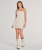Whether you're headed to brunch or running errands, the Lovely Nights Strapless Lace Ruffle Skater Dress in ivory delivers effortless style in a breathable, go-to casual dress.