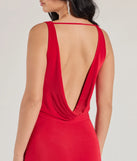 Make a bold statement in the Major View Low Back Bodycon Midi Dress in red, the perfect spring dress for weddings, cocktail hours, nights out, and/or seasonal celebrations.