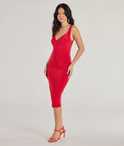 Revamp your 2025 wardrobe with this chic addition, the Major View Low Back Bodycon Midi Dress in red, perfect for elevating your style in the new year.