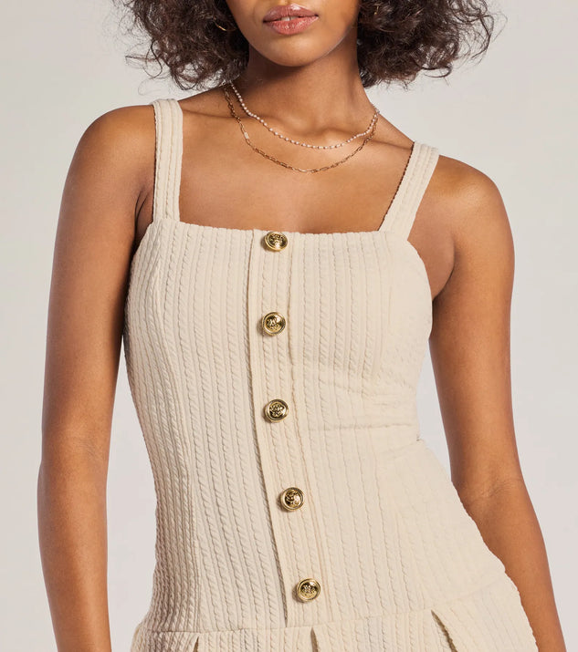Whether you're headed to brunch or running errands, the Elevated Button-Down Drop Waist Mini Dress in ivory delivers effortless style in a breathable, go-to casual dress.