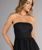 Shimmering Babe Glitter Mesh Strapless Skater Dress