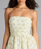Shine with confidence, elegance, and standout style in the Sunny Chic Floral Strapless Skater Dress—a ivory graduation dress designed with a fresh silhouette and the latest trends.