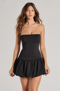 motel kalea drop waist bubble hem mini dress Motel Cryolan Bubble Hem Mini Dress