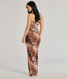 Celebrate the special day in the Ravishing Florals High-Slit Ruched Maxi Dress, a brown country wedding guest dress with soft, romantic details that blend charm and sophistication.