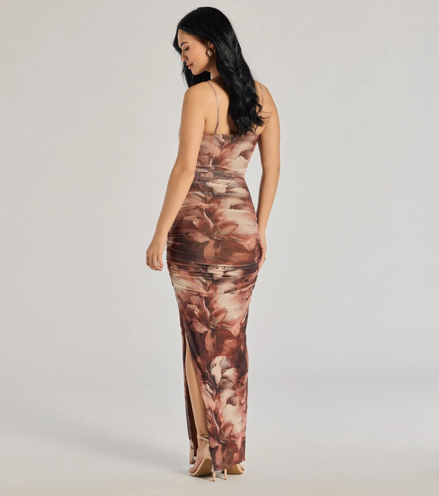 ロージールーチェ Brown Petals Dress Rosalia Mocha Mesh Maxi Dress – 12th Tribe