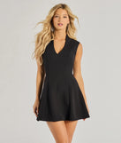 Classically Sleek Sleeveless A-Line Mini Dress, a trendy black mini dress featuring modern details and a fresh seasonal hue, perfect for creating chic 2025 looks.