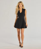 Classically Sleek Sleeveless A-Line Mini Dress, a trendy black mini dress featuring modern details and a fresh seasonal hue, perfect for creating chic 2025 looks.