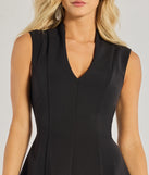 Classically Sleek Sleeveless A-Line Mini Dress, a trendy black mini dress featuring modern details and a fresh seasonal hue, perfect for creating chic 2025 looks.