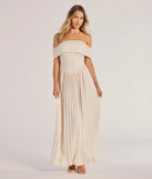 Step into milestone moments with the Compelling Romantic Off-The-Shoulder Pleated Maxi Dress, a standout in ivory dresses perfect for birdal showers, Easter celebrations, and 2025 grad looks.