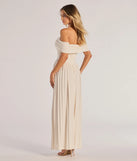 Whether you're headed to brunch or running errands, the Compelling Romantic Off-The-Shoulder Pleated Maxi Dress in ivory delivers effortless style in a breathable, go-to casual dress.