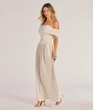 Step into milestone moments with the Compelling Romantic Off-The-Shoulder Pleated Maxi Dress, a standout in ivory dresses perfect for birdal showers, Easter celebrations, and 2025 grad looks.