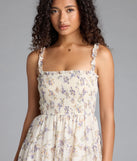 Shine with confidence, elegance, and standout style in the Effortless Love Ruffled Floral Chiffon Midi Dress—a natural graduation dress designed with a fresh silhouette and the latest trends.