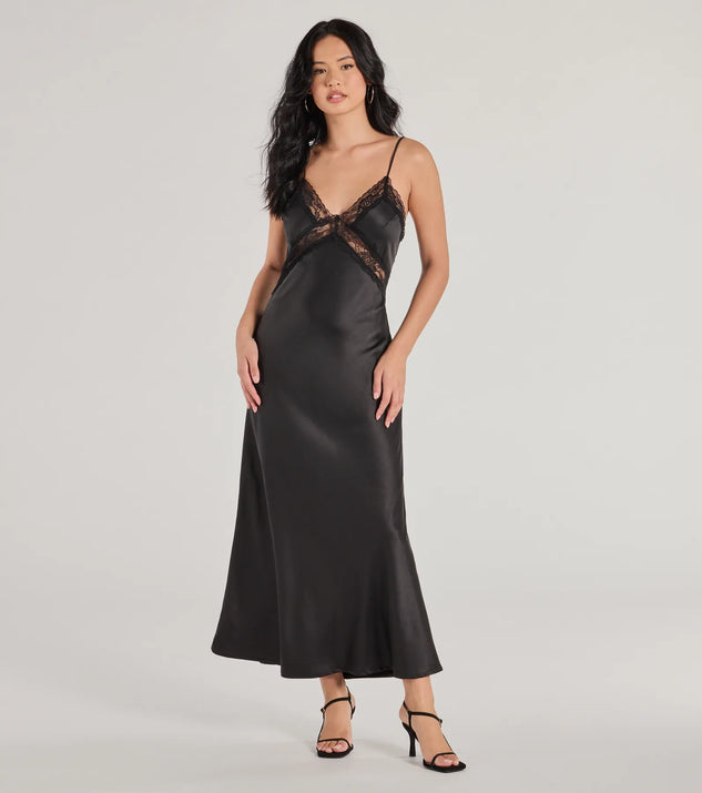 【SCULPTOR】Ethereal Satin Dress Pale Beige Sculpting Satin Illusion Lace Bodice Mermaid Dress | David's