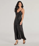 Revamp your 2025 wardrobe with this chic addition, the Ethereal Beauty Satin and Lace Long Slip Dress in black, perfect for elevating your style in the new year.