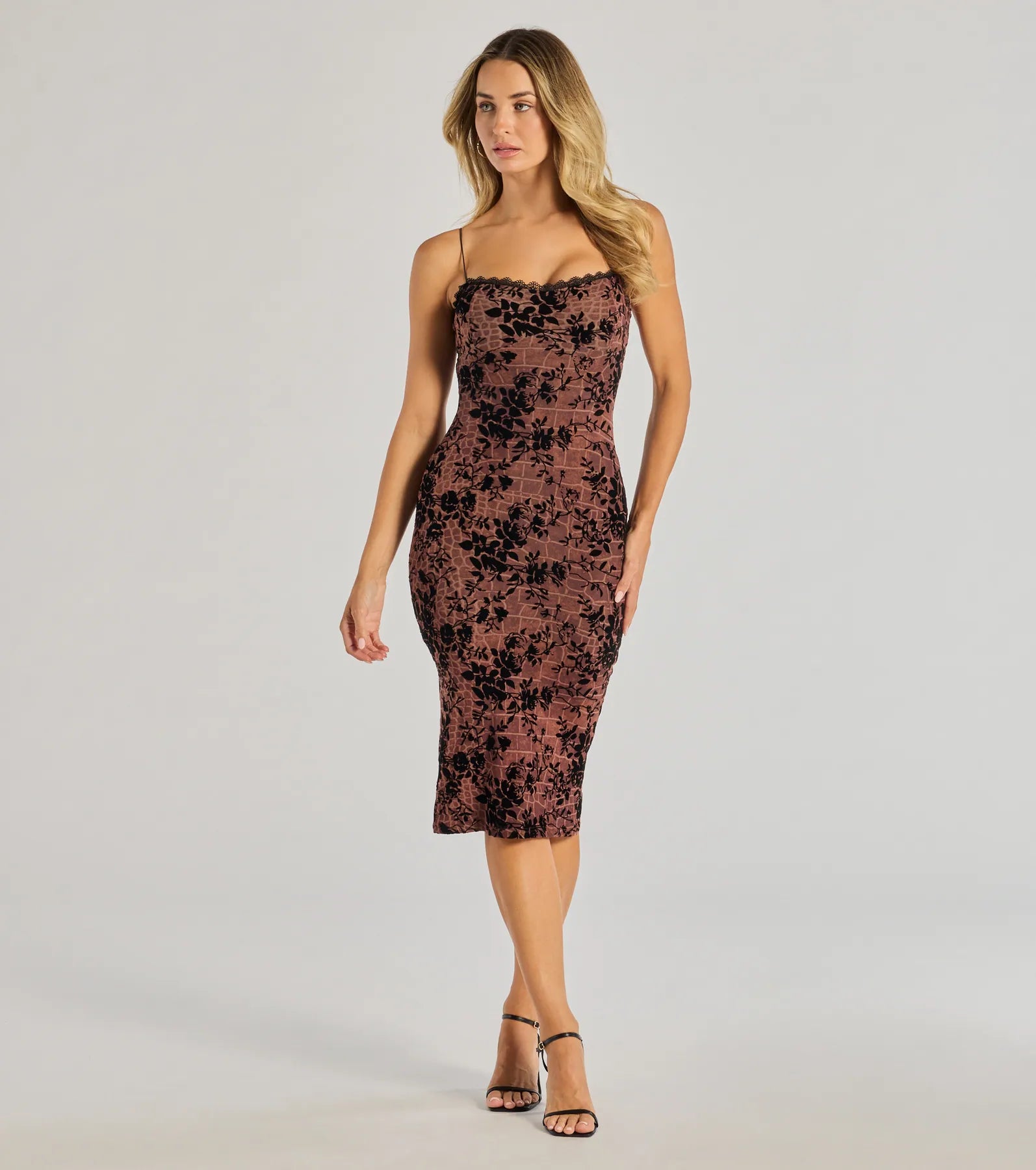DVF ワンピース Gaj mesh midi dress998414 Alicia Printed Mesh Dress - Multicolor | JW PEI